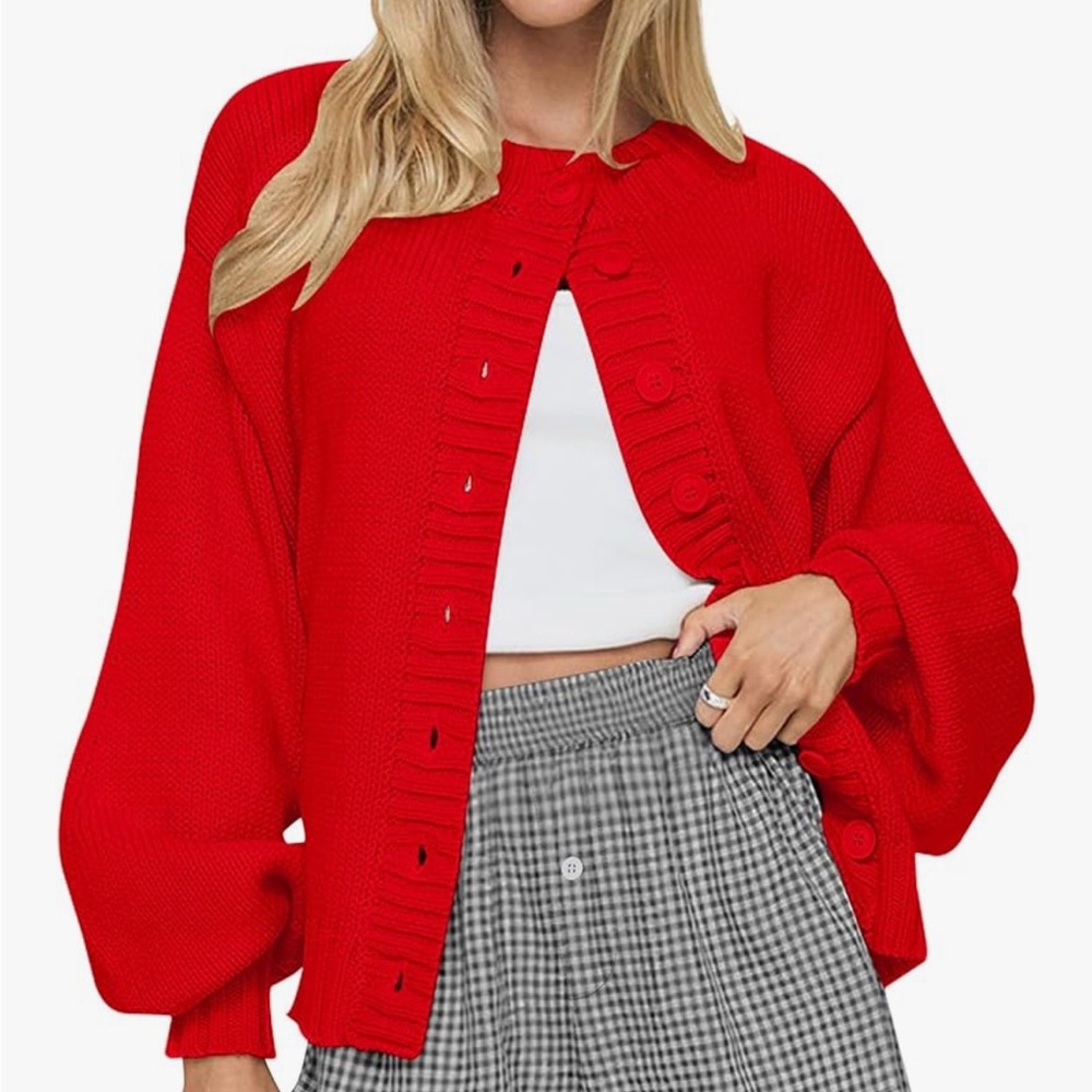 Vibrant Red Women's Cardigan